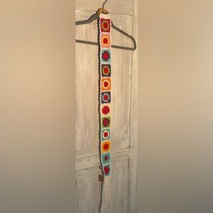 Bohemian Hippie Crochet Belt Tassels Wooden Ring Closure
New 35" to tassle